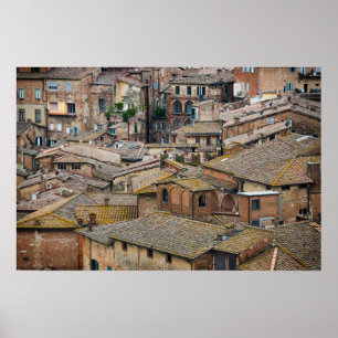 Dächer in Siena Poster Druck