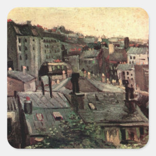 Dächer und Hinterhöfe von Häusern von Vincent van  Quadratischer Aufkleber