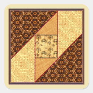 Dachfenster in Rost & Gold Quadratischer Aufkleber