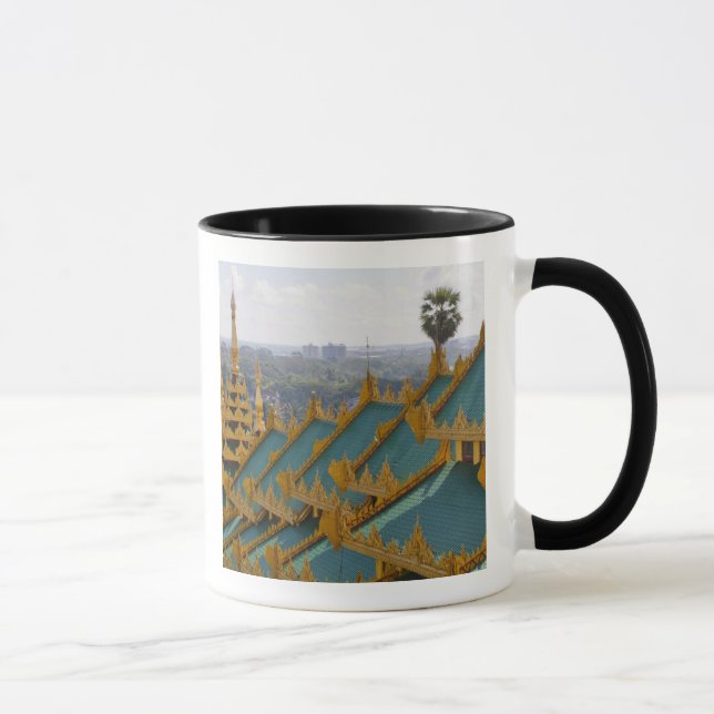 Dachgipfel von Shwedagon Pagoda, Rangun (Yangon),  Tasse (Rechts)