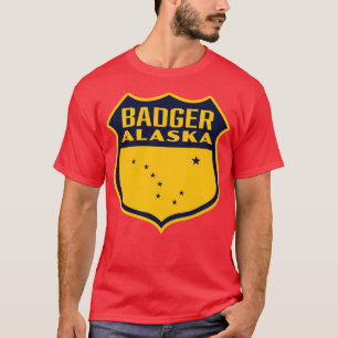 Dachs Alaska Retro Schild Blau T-Shirt