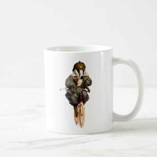 Dachs auf altem Fahrrad Kaffeetasse