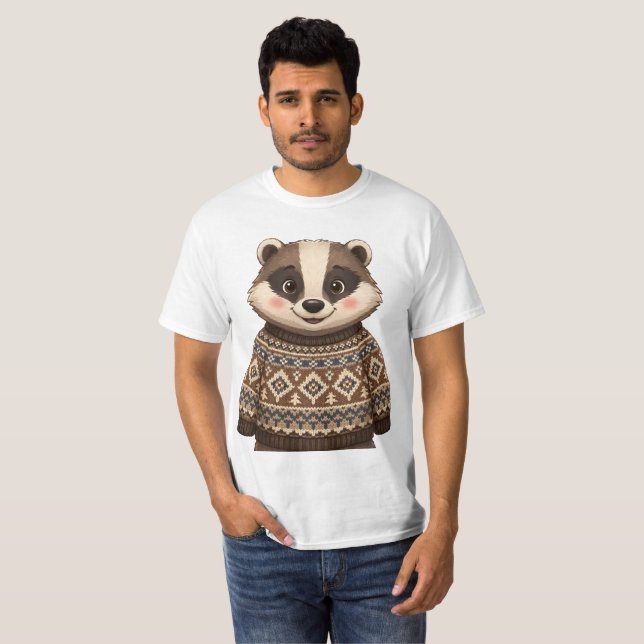 Dachs in einem Pullover T-Shirt (Vorne ganz)