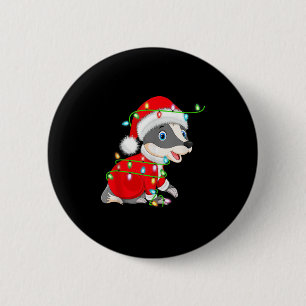 Dachs-Weihnachtslichter-Santa-Kostüm Süßes Tier  Button
