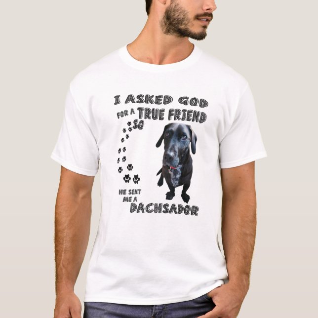 Dachsador Quote Mama, Weinerdor Vater, Dackel Labr T-Shirt (Vorderseite)