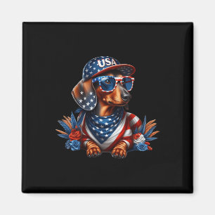 Dachshund 4. Juli Patriotischer Hund Dachshund Vie Magnet