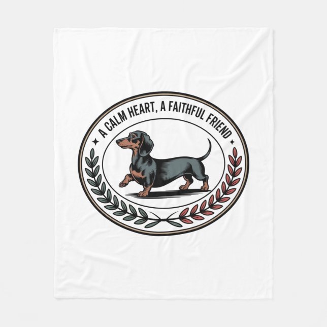 Dachshund A Calm Heart, A Faithful Friend Fleecedecke (Vorderseite)