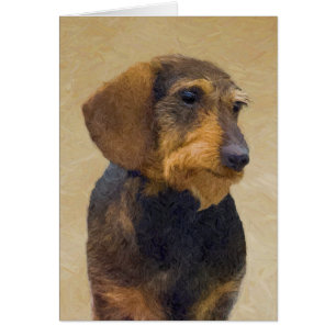 Dachshund (À poils durs) Peinture Chien Art origin