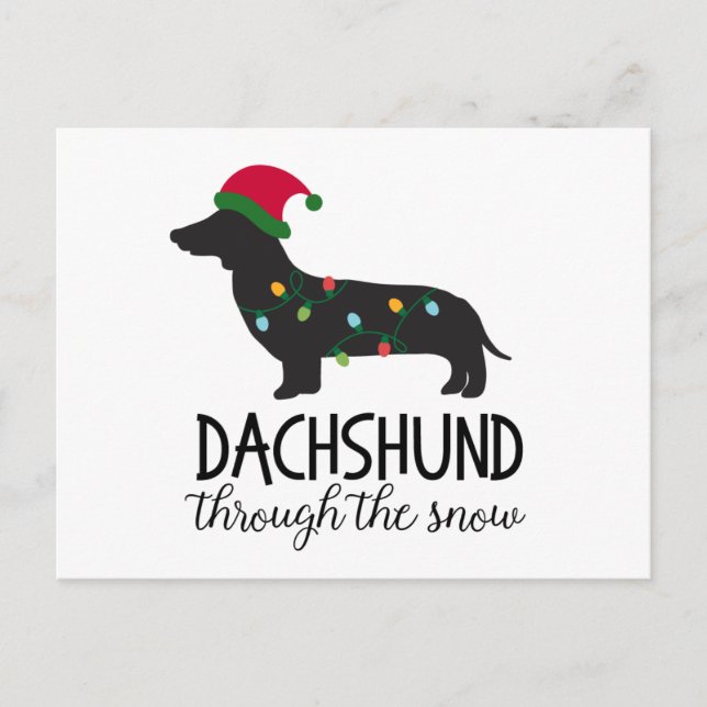 Dachshund À Travers La Carte De Poste De Neige, No (Devant)