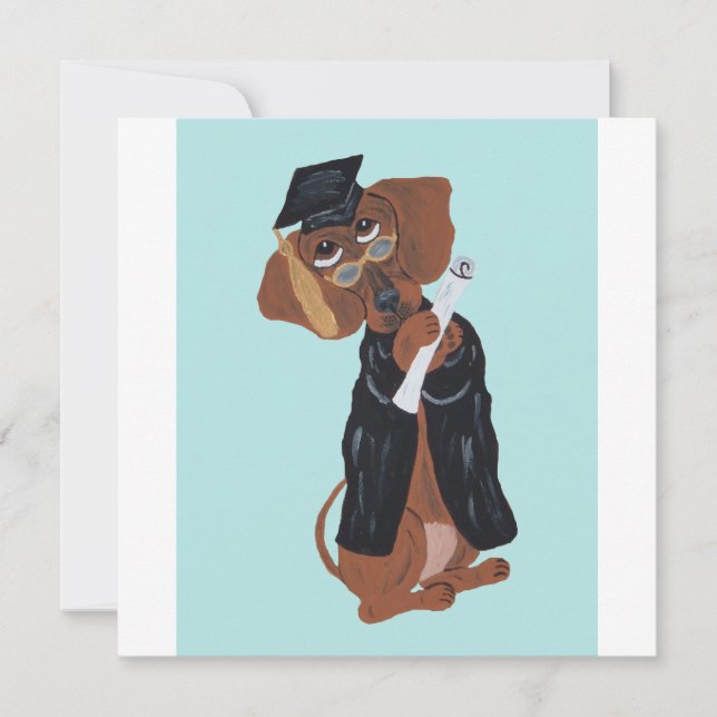 Dachshund Absolvent Feiertagskarte (Vorderseite)
