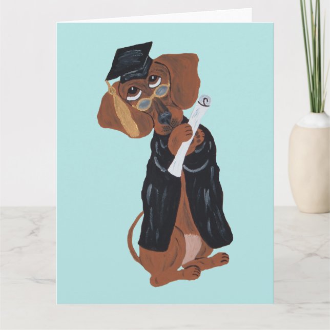 Dachshund Absolvent Karte (Vorderseite)