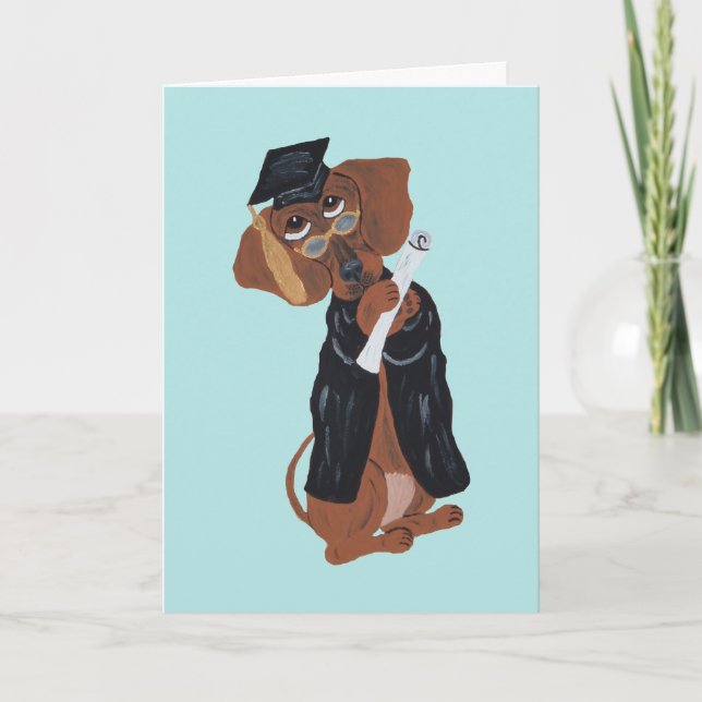 Dachshund-Absolvent Karte (Vorderseite)