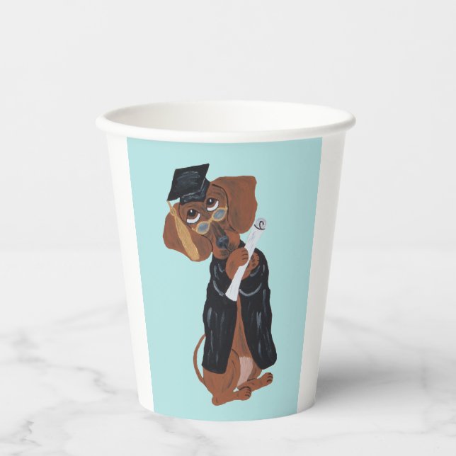 Dachshund Absolvent Pappbecher (Vorderseite)