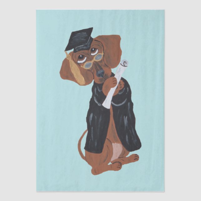 Dachshund-Absolvent Seidenpapier (Vorderseite)