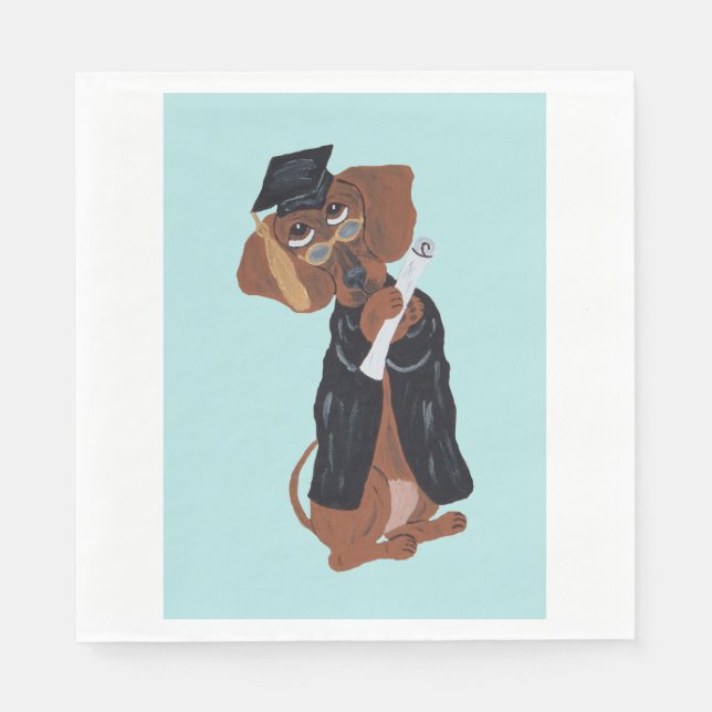 Dachshund Absolvent Serviette (Vorderseite)