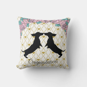 Dachshund-Andenken-Kissen Hochzeitsgeschenk Zwei S Kissen