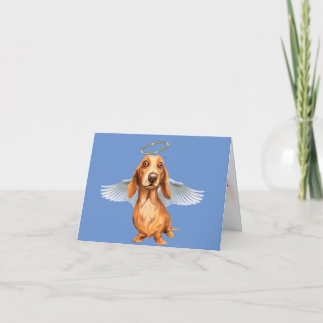 Dachshund Angel Perte de la carte pour animaux de  (Devant)