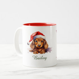 Dachshund Aquarelle Christmas Mug