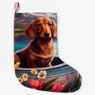 Dachshund auf einem Paddel: Ein landschaftliches A Kleiner Weihnachtsstrumpf
