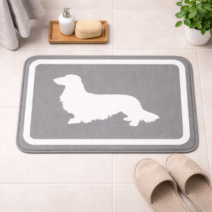 Dachshund-Badezimmergummi Grau Doxie Badezimmertep Badematte