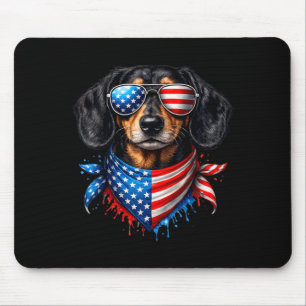 Dachshund-Bandana 4. Juli Patriotische Hundebesitz Mousepad