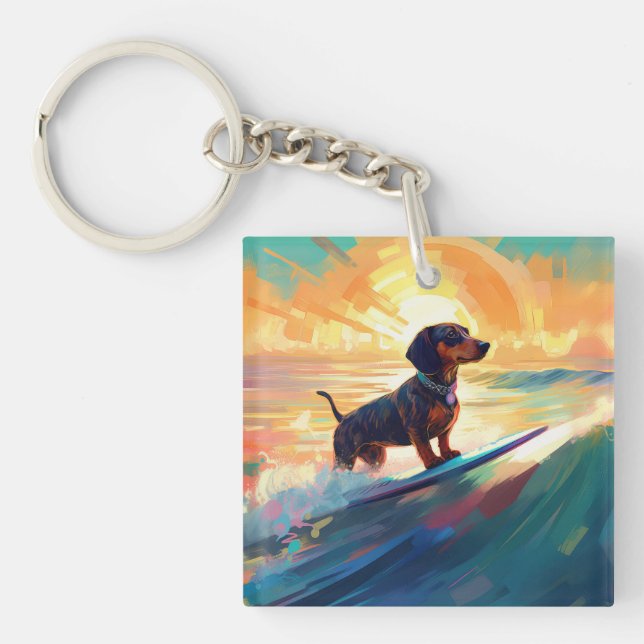 Dachshund Beach Surf Peinture (Devant)