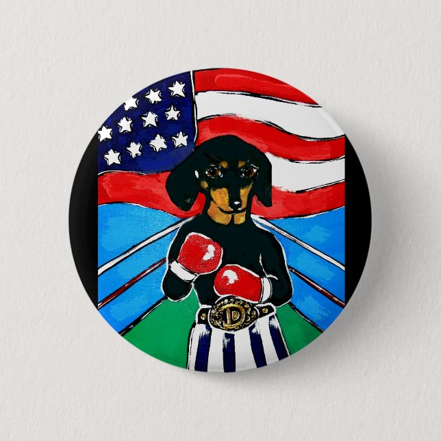 Dachshund Boxer Button (Vorderseite)
