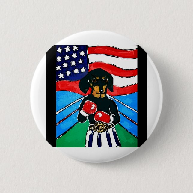 Dachshund Boxer Button (Vorderseite)