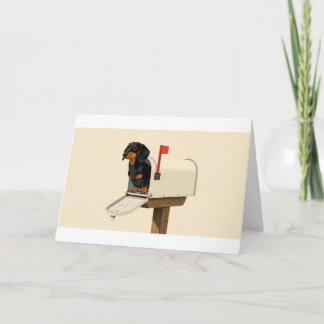 Dachshund Briefkasten-Wachhund Grußkarte Karte