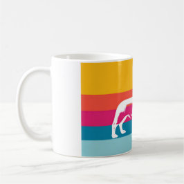 Dachshund by colorful stripes kaffeetasse