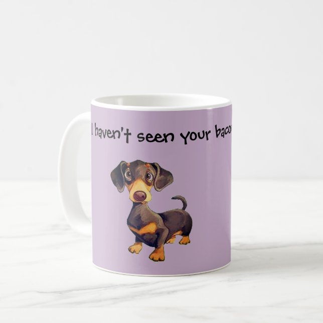 Dachshund café Mug drôle Wiener chien cadeau (Devant gauche)