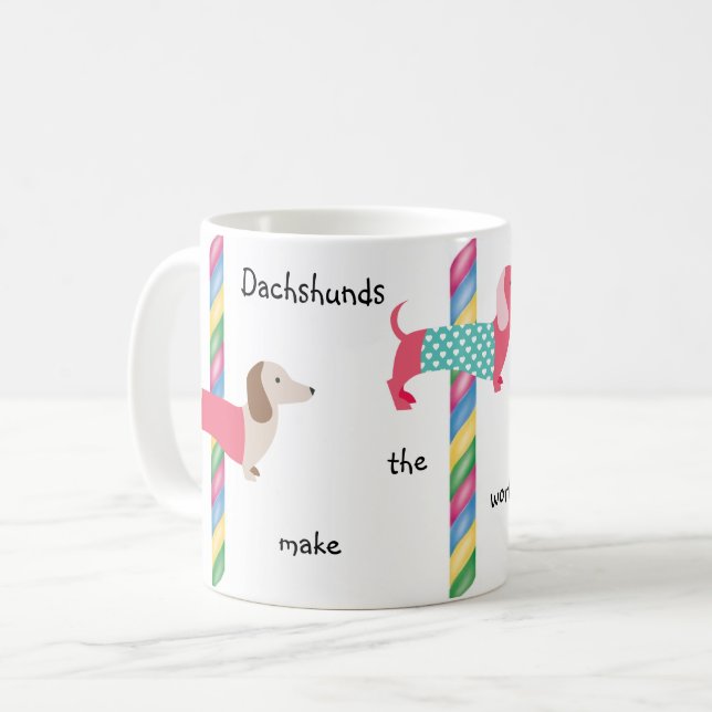 Dachshund Carrousel de chien Wiener Mug (Devant gauche)