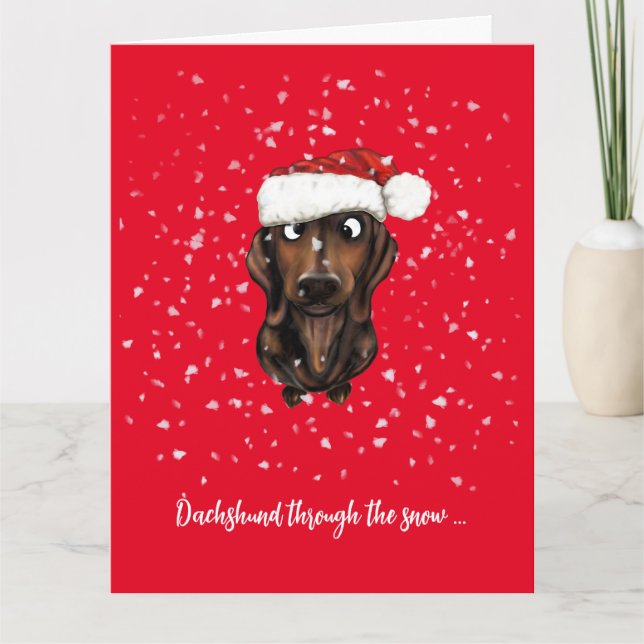 Dachshund, Carte de Noël pour chien de saucisse (Devant)