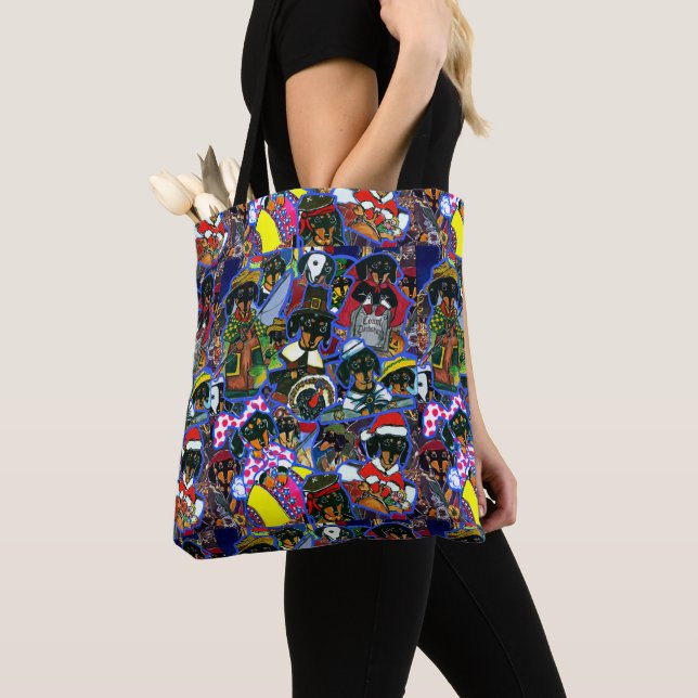 Dachshund-Cartoons Tasche (Von Nahem)