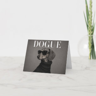 Dachshund Chic Editorial Hundeporträt Dankeschön C Dankeskarte