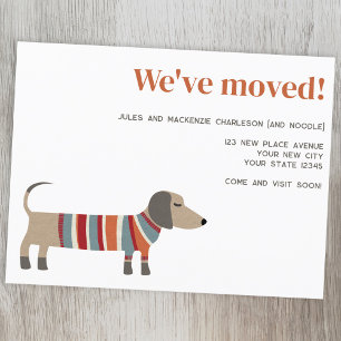 Dachshund Chien Changement d'adresse Faire-part