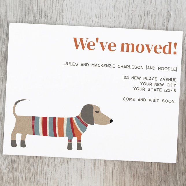 Dachshund Chien Changement d'adresse Faire-part (Créateur téléchargé)