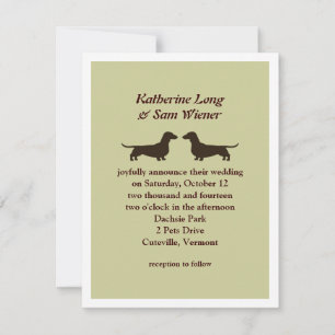 Dachshund Chien Silhouettes Faire-part de mariage 
