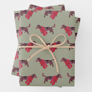 Dachshund Chien Vacances Papier d'enveloppement