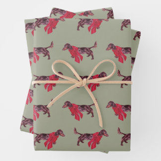 Dachshund Chien Vacances Papier d'enveloppement
