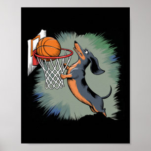 Dachshund Chiweenie Wiener Hund spielt Sketll lust Poster