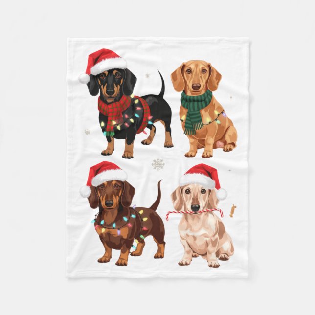 Dachshund Christmas Dog Mom Lover Xmas Gift  Fleecedecke (Vorderseite)