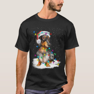Dachshund Christmas Loves led T-shirt Cadeaux mign