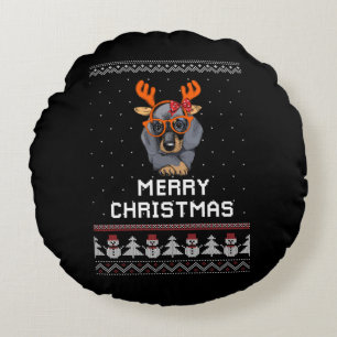 Dachshund Christmas Rundes Kissen