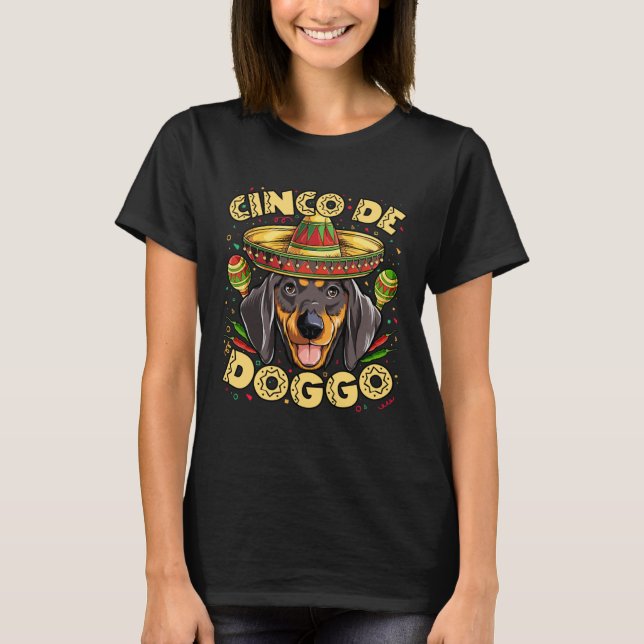 Dachshund Cinco de Doggo Mayo Mexican Sombrero Men T-Shirt (Vorderseite)