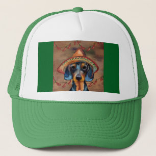 Dachshund Cinco de Mayo Truckerkappe