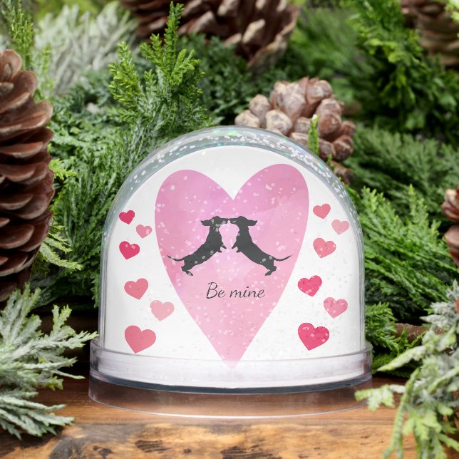 Dachshund Coeur Rose Valentine (Hiver)