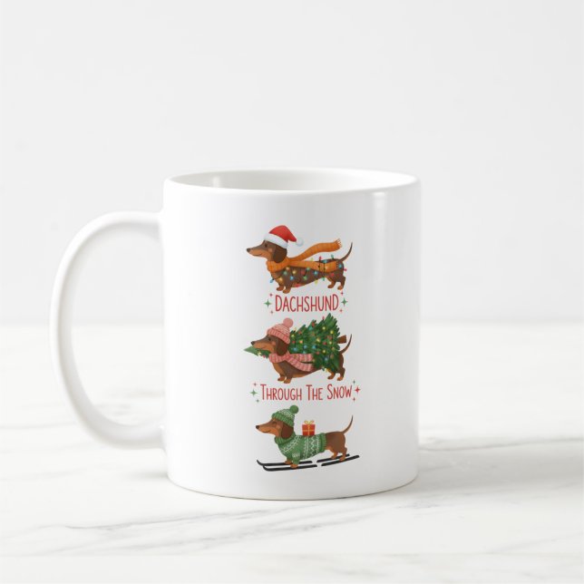 Dachshund Coffee Mug Funny Doxin Mug Weiner Dog Kaffeetasse (Links)