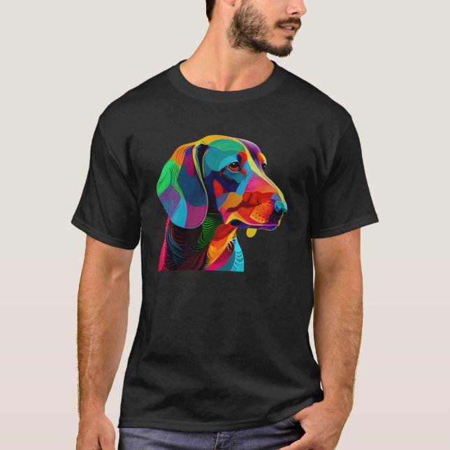 Dachshund  Colorful Pop Dachshund T-Shirt (Vorderseite)