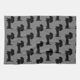 Dachshund Cuisine Plat Serviette de cuisine Noir &